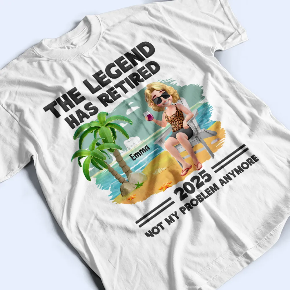 The Legend Has Retired Vintage Cartoon - Personalized T Shirt - Image 3