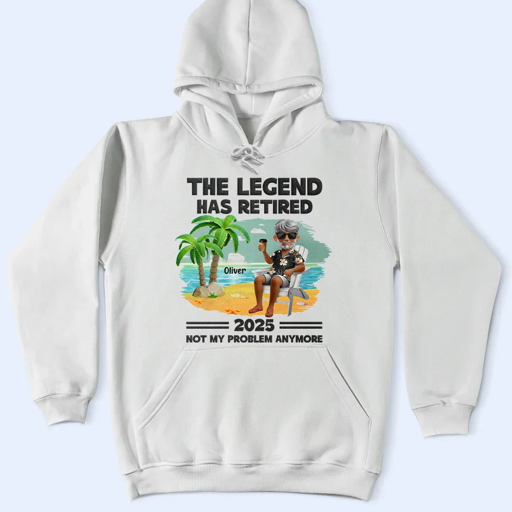 The Legend Has Retired Vintage Cartoon - Personalized T Shirt - Image 4