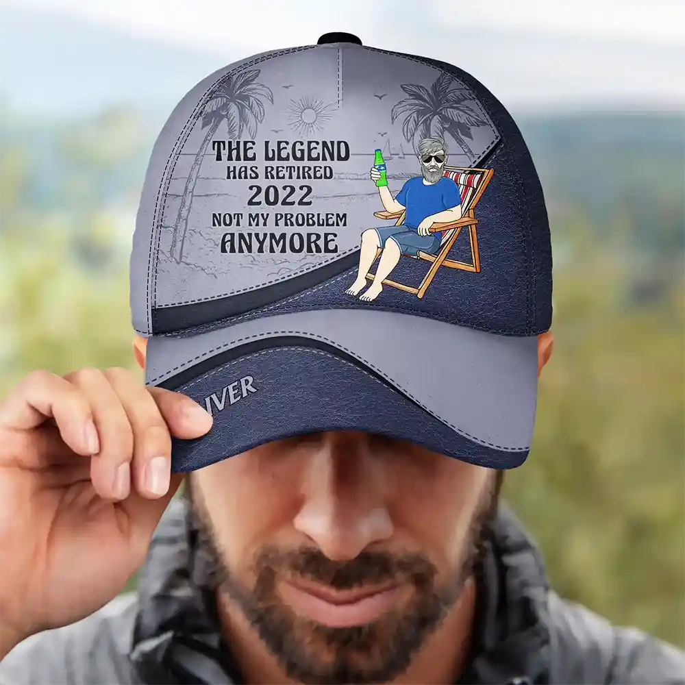 The Legend Has Retired Vintage - Personalized Classic Cap - Image 4