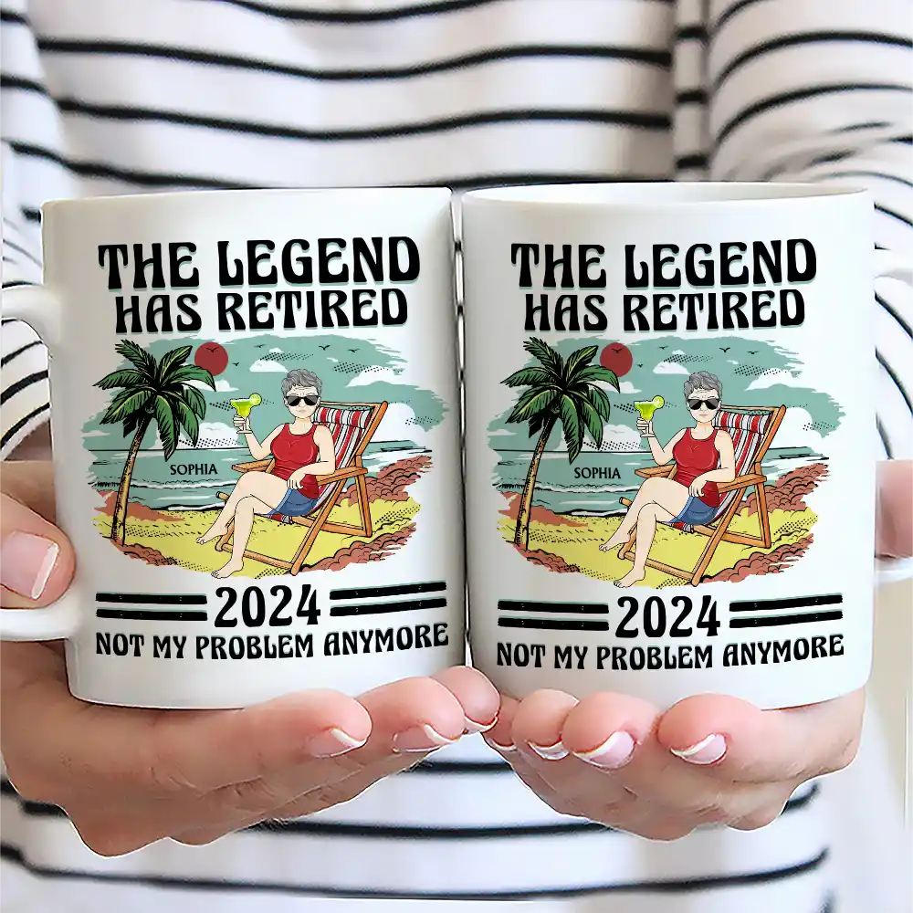The Legend Has Retired Vintage - Personalized Mug - Image 2