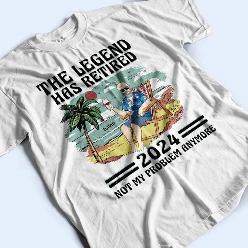 The Legend Has Retired Vintage - Retirement Gift For Beach Lovers, Dad, Mom, Grandpa, Grandma - Personalized T Shirt - Image 4