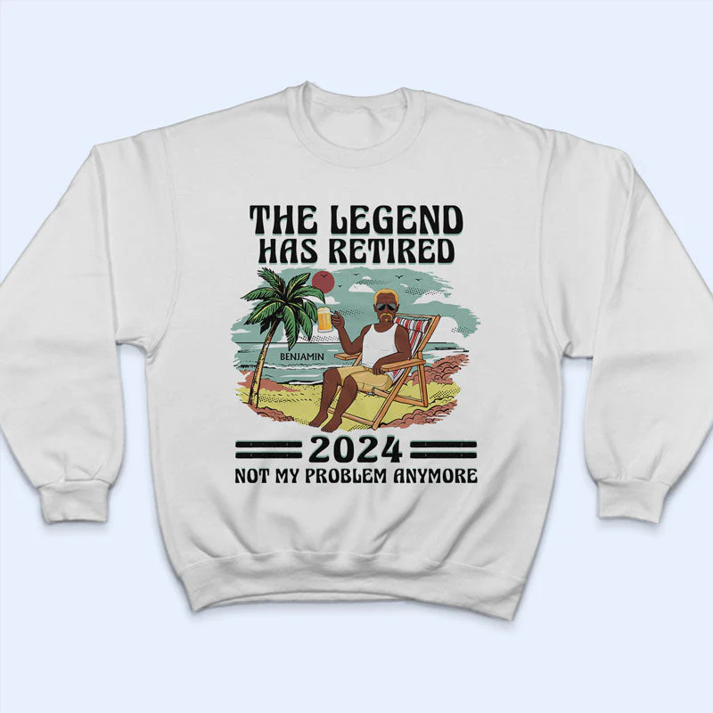 The Legend Has Retired Vintage - Retirement Gift For Beach Lovers, Dad, Mom, Grandpa, Grandma - Personalized T Shirt - Image 6