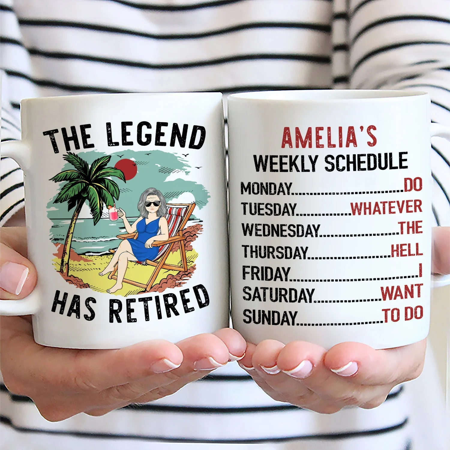The Legend Has Retired Weekly Schedule - Personalized Mug - Image 2