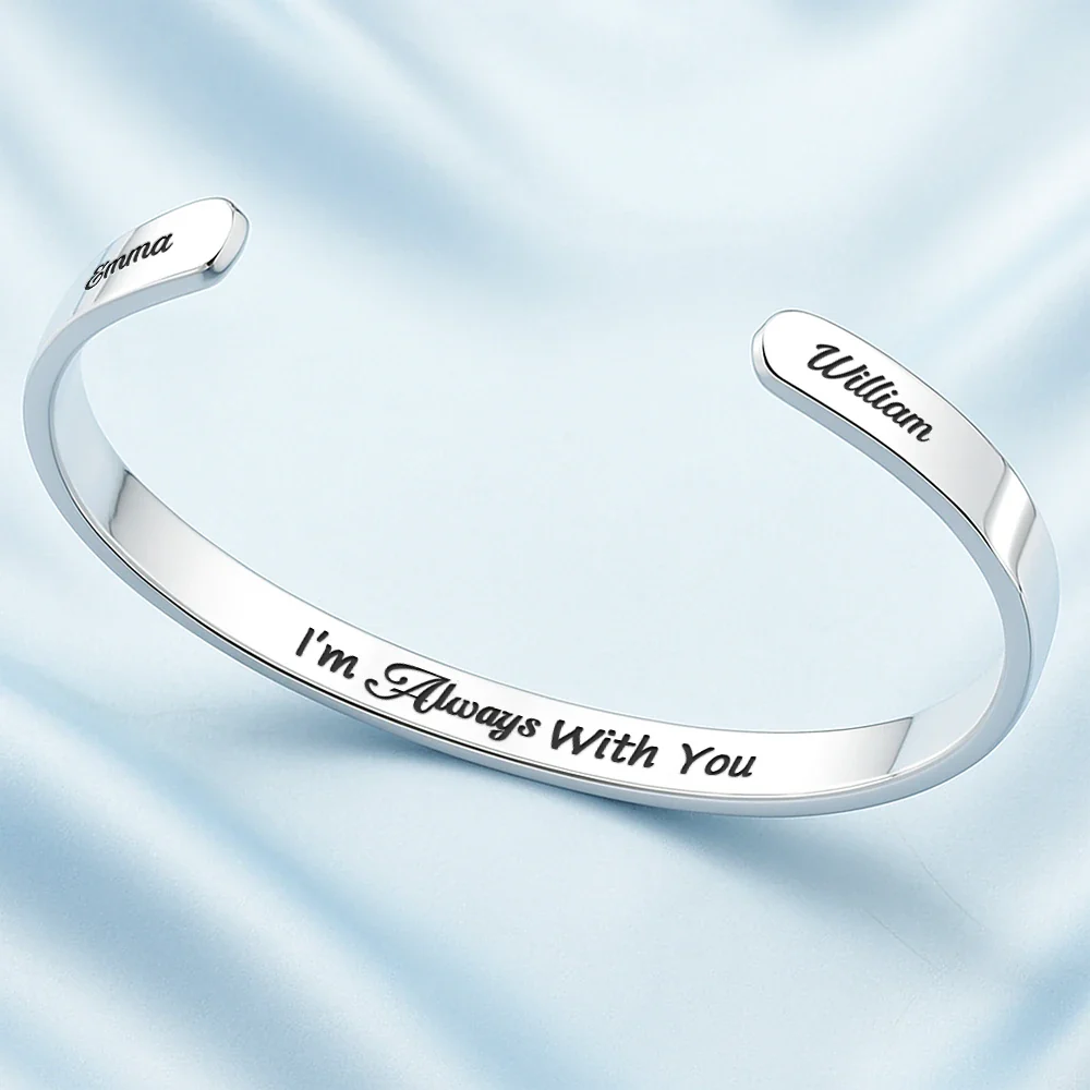 The Love Between A Mother And Daughter - Personalized Bangle Bracelet Cuff - Image 3