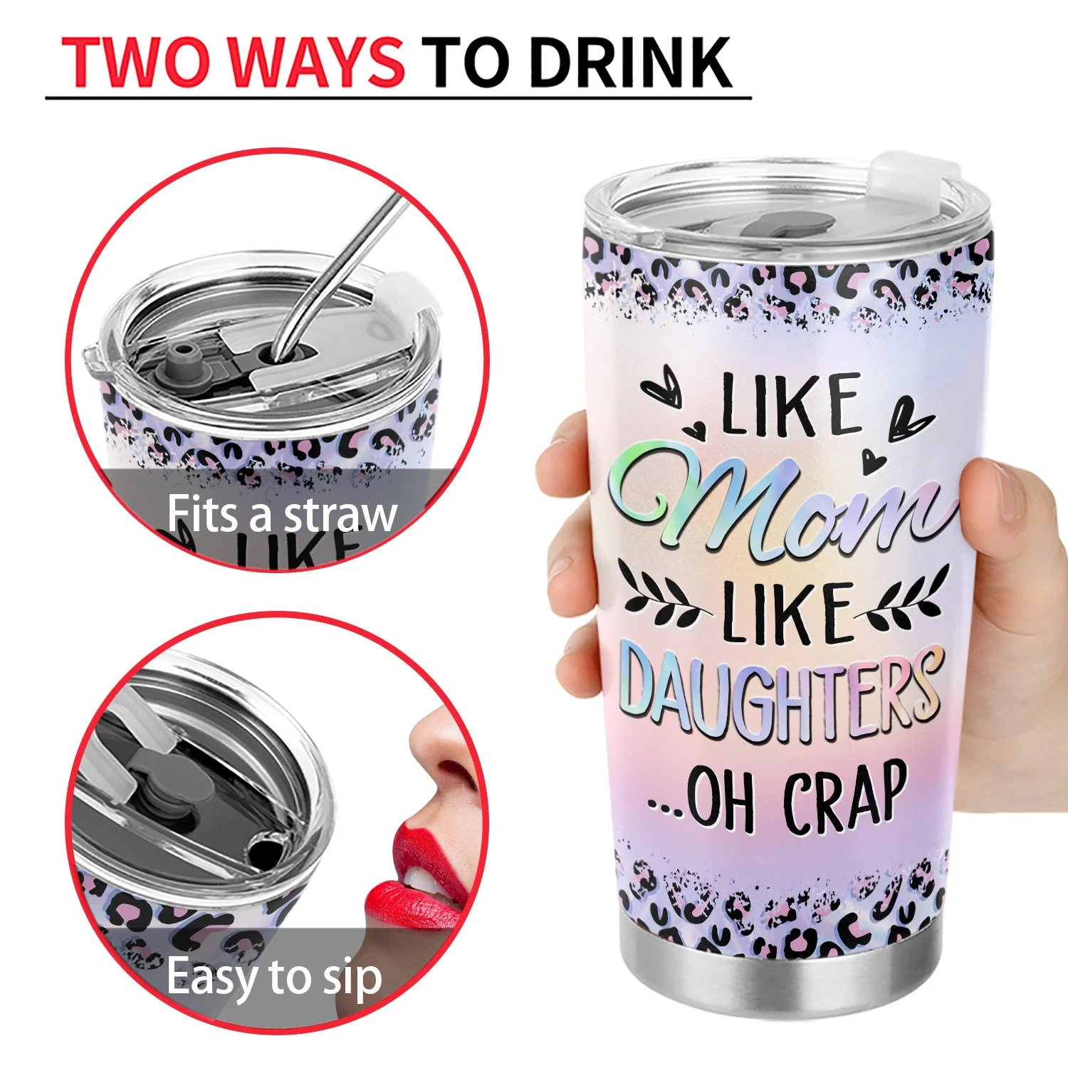 The Love Between A Mother & Daughters Is Forever - Birthday, Loving Gift For Mommy, Mother, Grandma, Grandmother - Personalized Custom Tumbler - Image 4