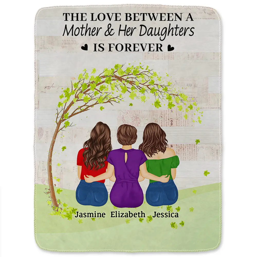 The Love Between A Mother & Her Daughters Sons - Personalized Fleece Blanket, Sherpa Blanket - Image 2