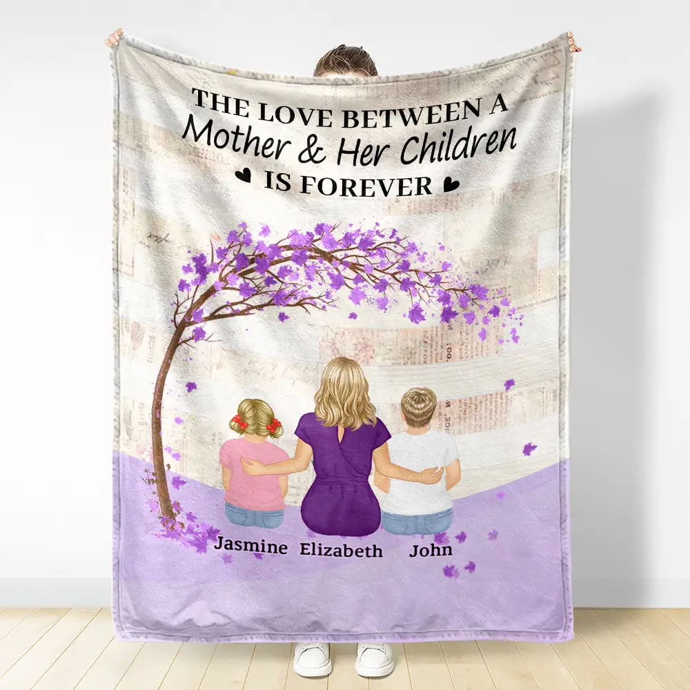 The Love Between A Mother & Her Daughters Sons - Personalized Fleece Blanket, Sherpa Blanket - Image 3