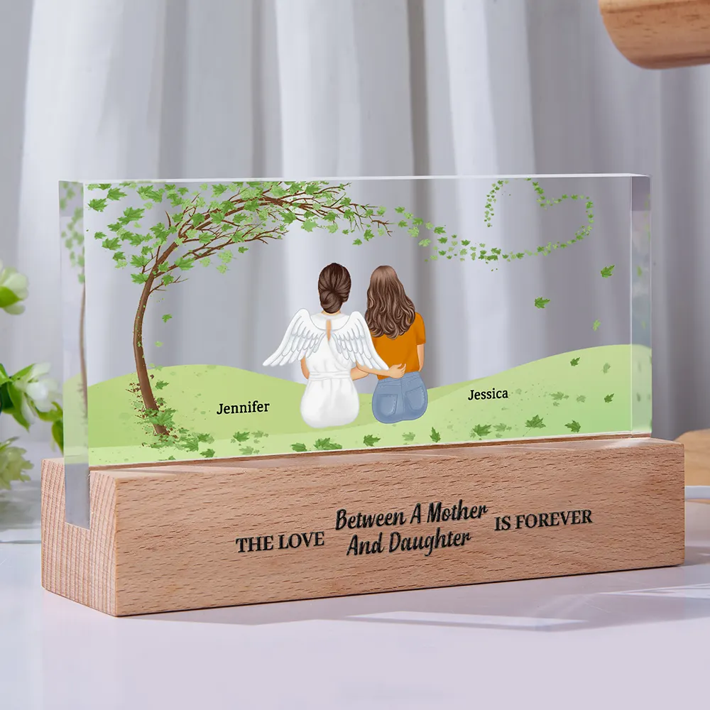 The Love Between A Mother & Her Daughters Sons - Personalized Rectangle LED Light - Image 2