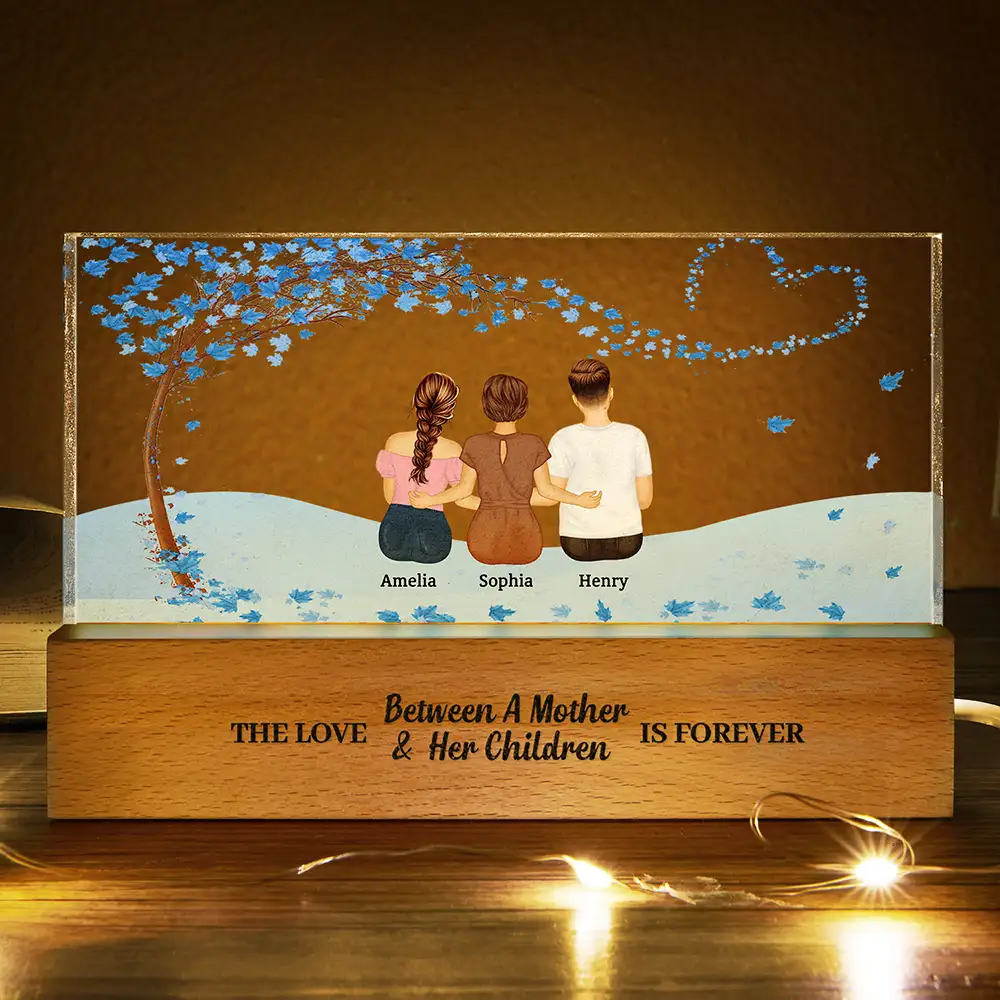 The Love Between A Mother & Her Daughters Sons - Personalized Rectangle LED Light - Image 3