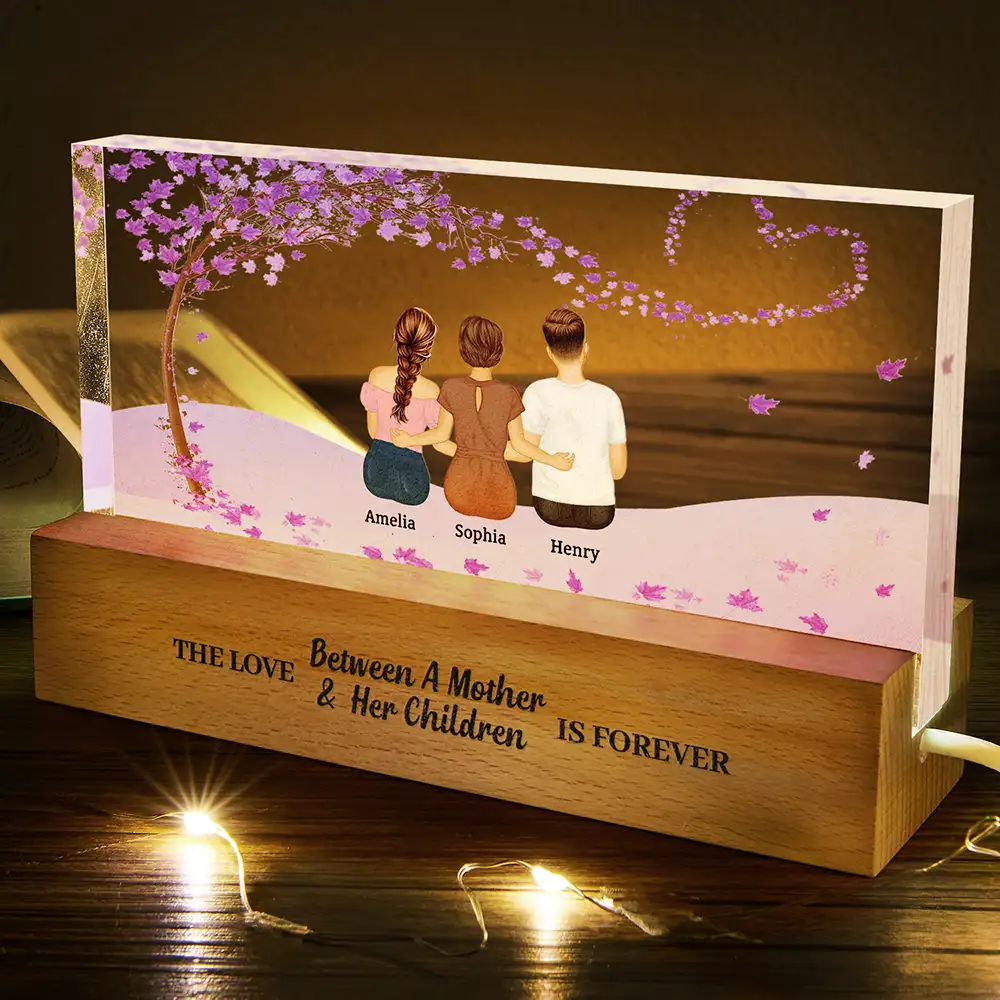 The Love Between A Mother & Her Daughters Sons - Personalized Rectangle LED Light - Image 5