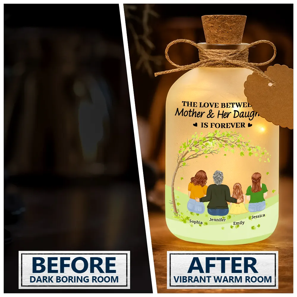 The Love Between A Mother & Her Daughters Sons - Personalized Short Bottle Light - Image 2