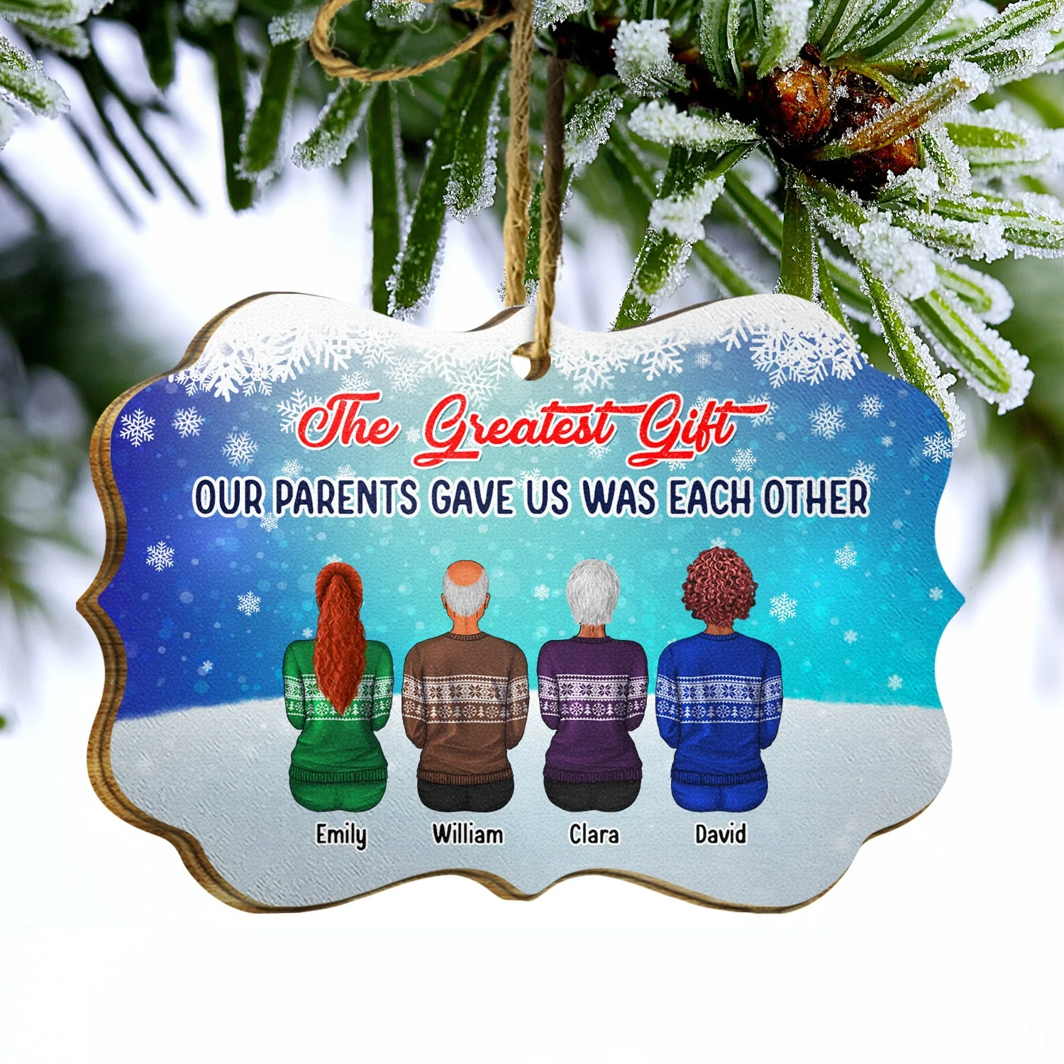 The Love Between Brothers & Sisters Is One Of Life's Greatest Blessings - Christmas Memorial Gift For Family, Siblings & BFF Besties - Personalized Wooden Ornament - Image 3