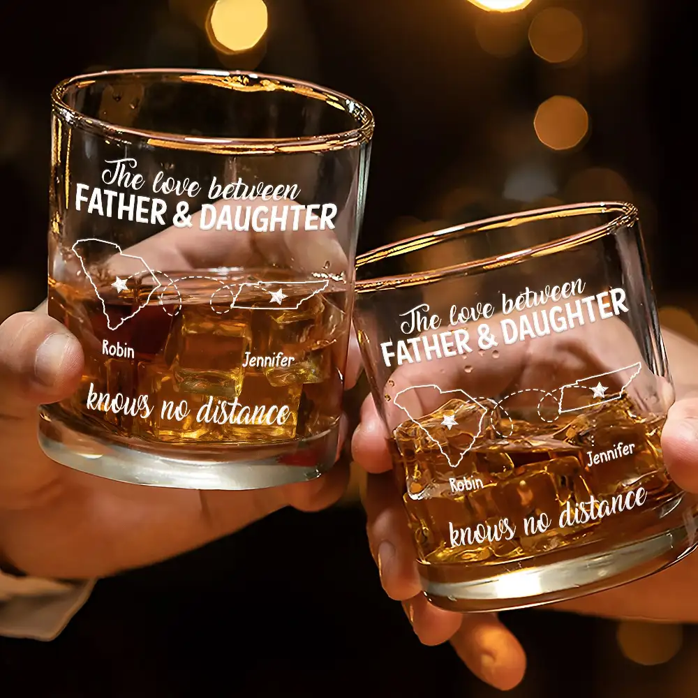 The Love Between Father And Daughter - Personalized Whiskey Glass - Image 3