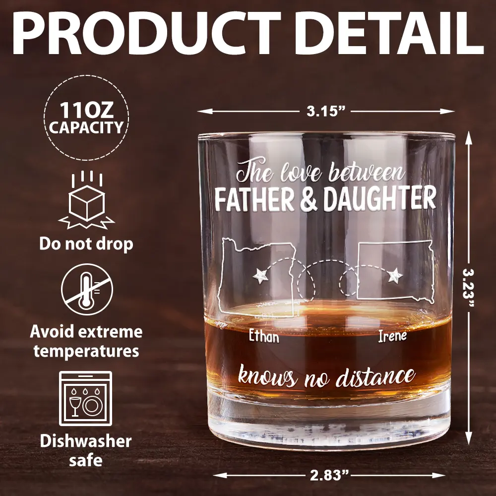 The Love Between Father And Daughter - Personalized Whiskey Glass - Image 5