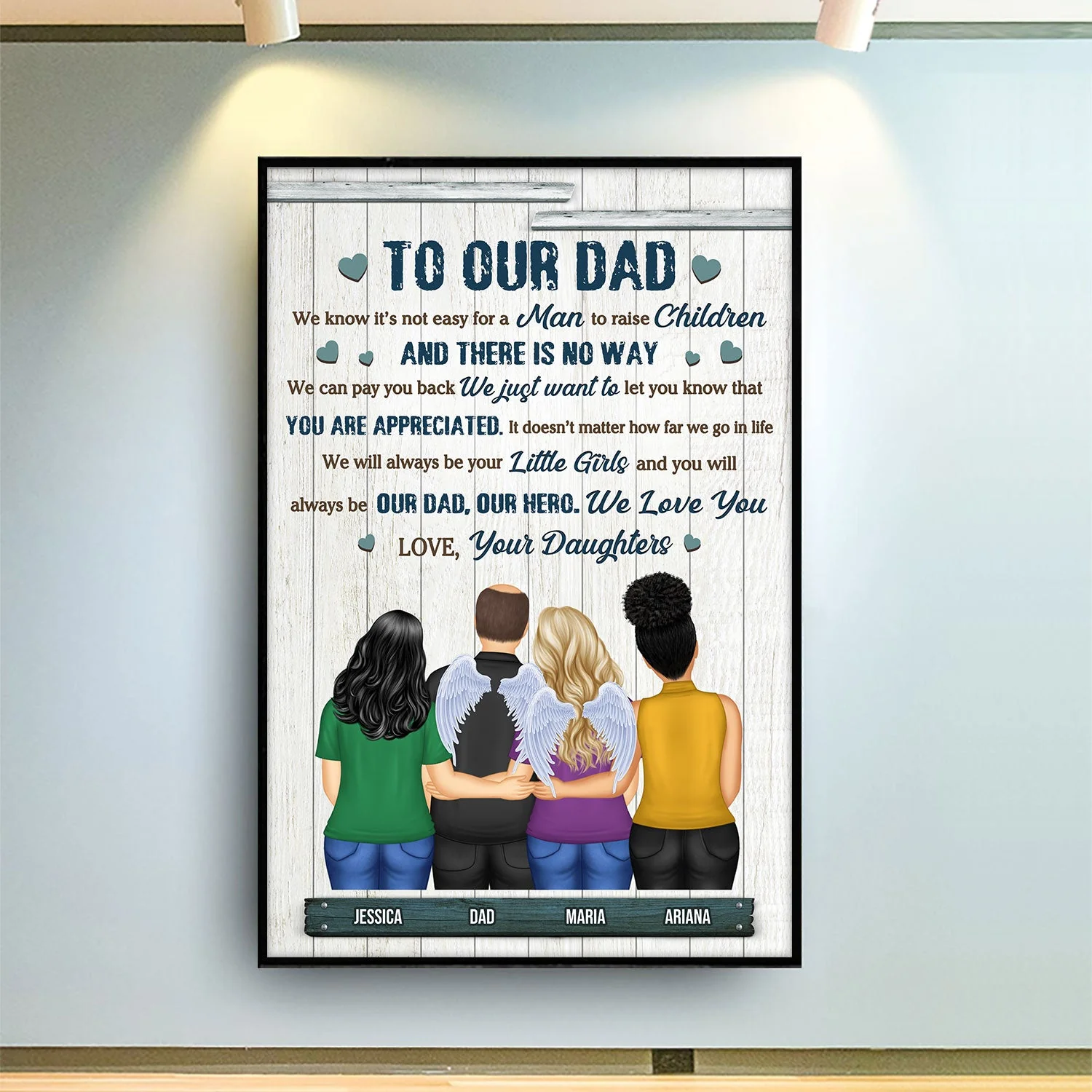 The Love Between Father & Daughter - Gift For Father, Grandpa - Personalized Custom Poster - Image 2