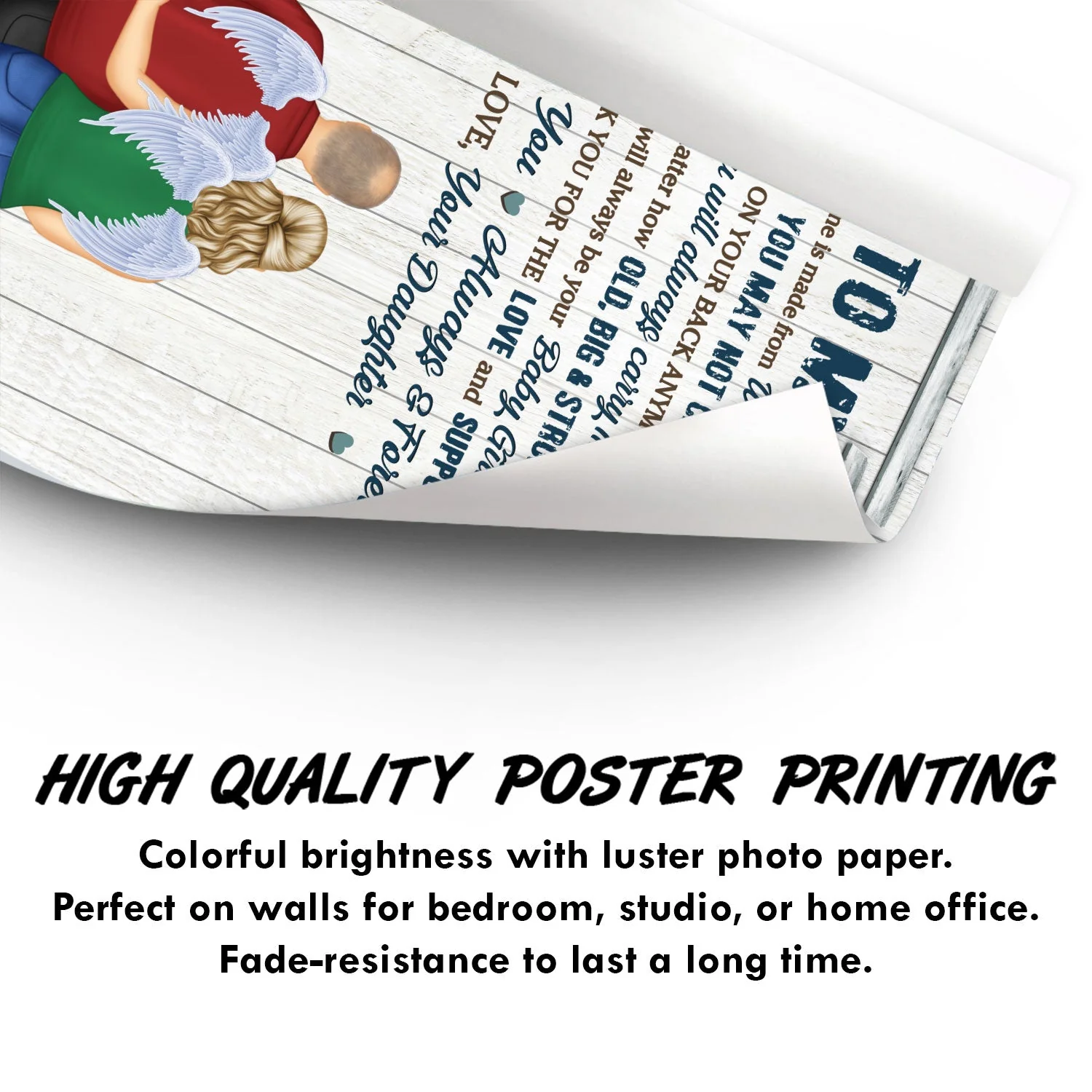 The Love Between Father & Daughter - Gift For Father, Grandpa - Personalized Custom Poster - Image 3