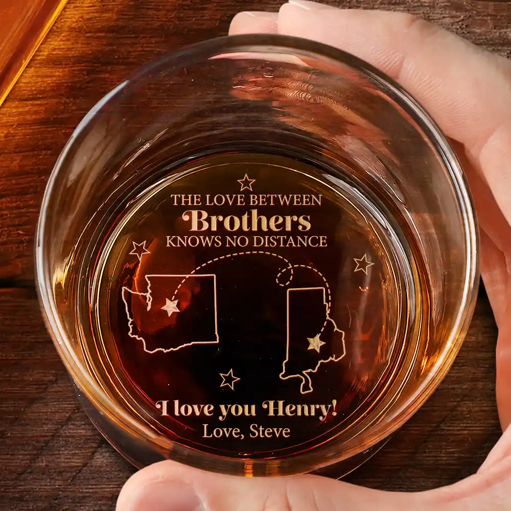 The Love Between Knows No Distance - Personalized Engraved Whiskey Glass - Image 2