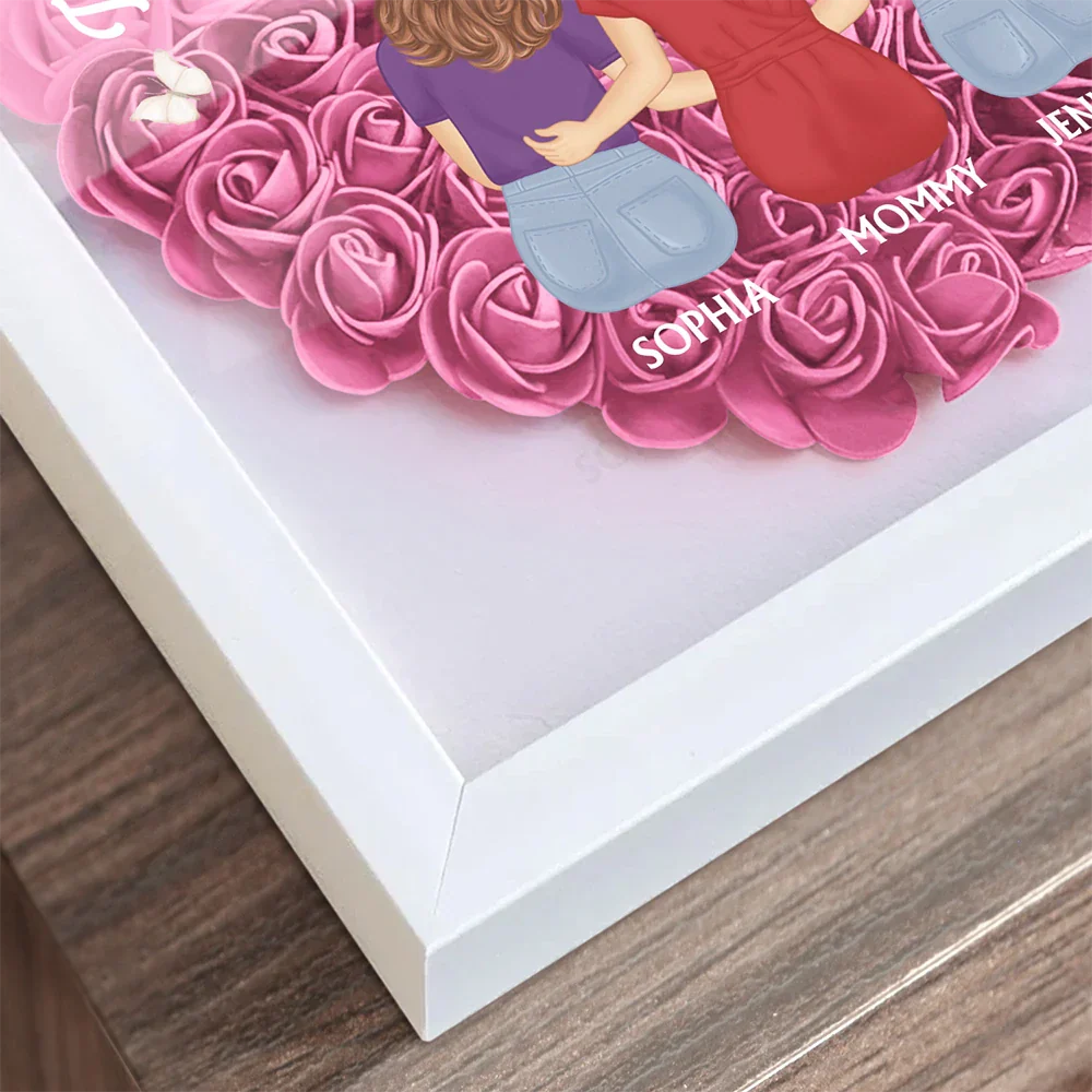 The Love Between Mother And Daughters Is Forever - Personalized Flower Shadow Box - Image 4