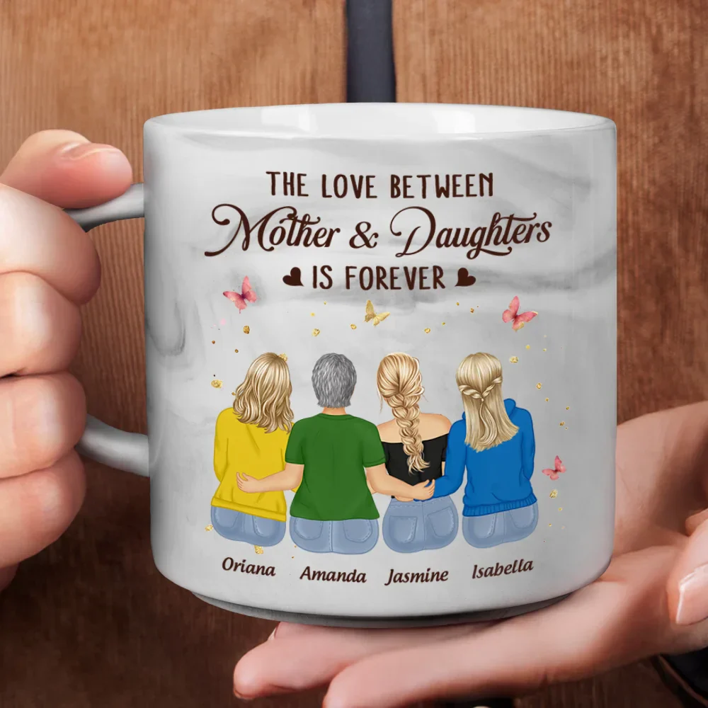 The Love Between Mother And Daughters Is Forever - Personalized Marble Mug - Image 4