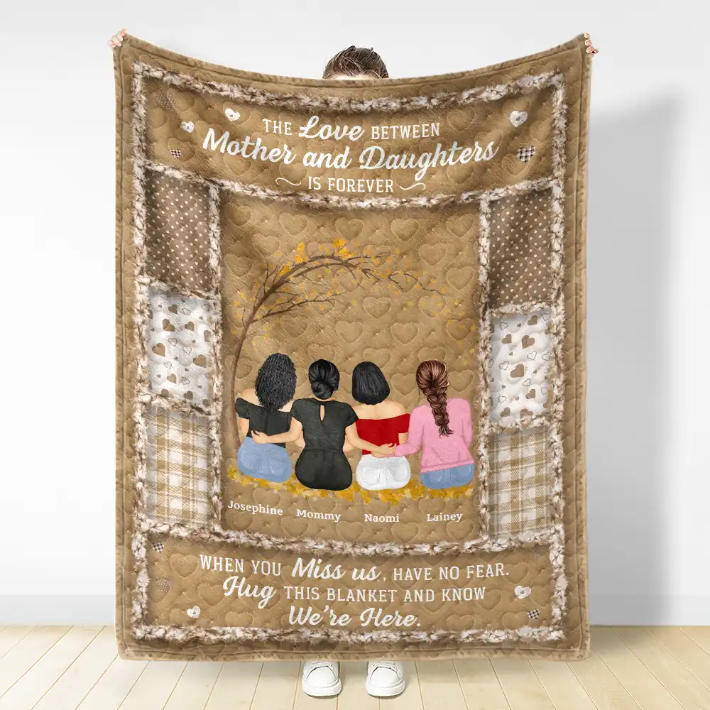 The Love Between Mother And Daughters - Personalized Fleece Blanket, Sherpa Blanket - Image 4