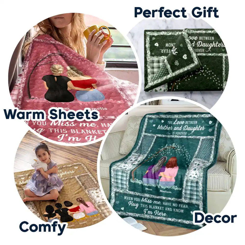 The Love Between Mother And Daughters - Personalized Fleece Blanket, Sherpa Blanket - Image 8