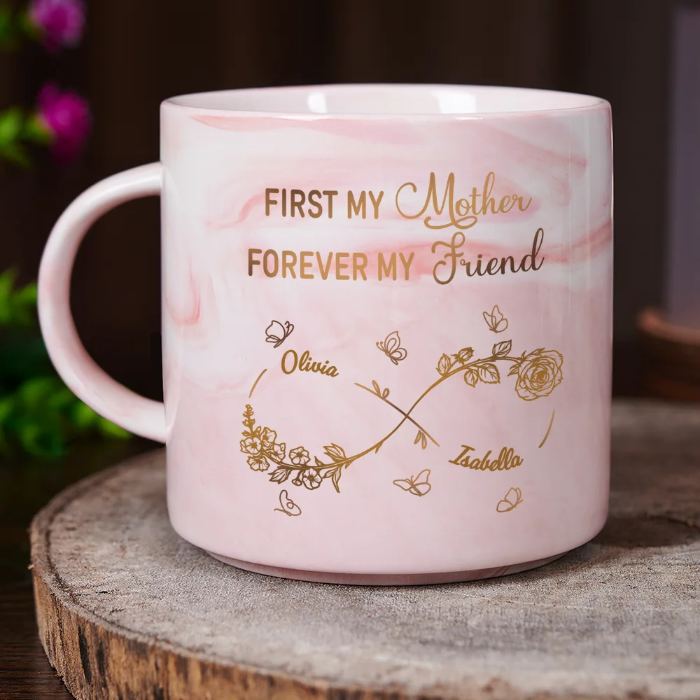 The Love Between Mother & Daughter Is Forever - Personalized Marble Mug - Image 3