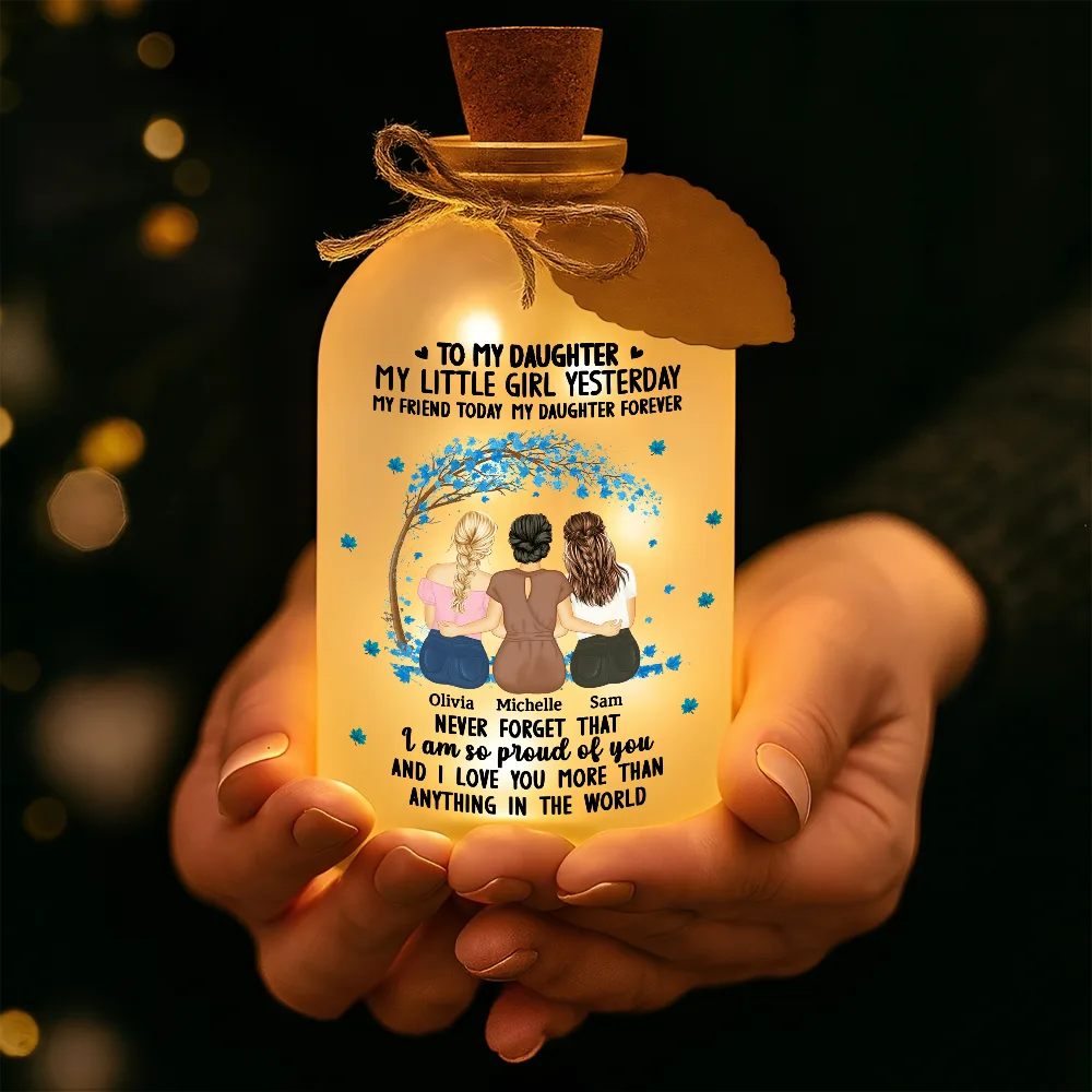 The Love Between Mother & Daughter - Personalized Short Bottle Light - Image 4