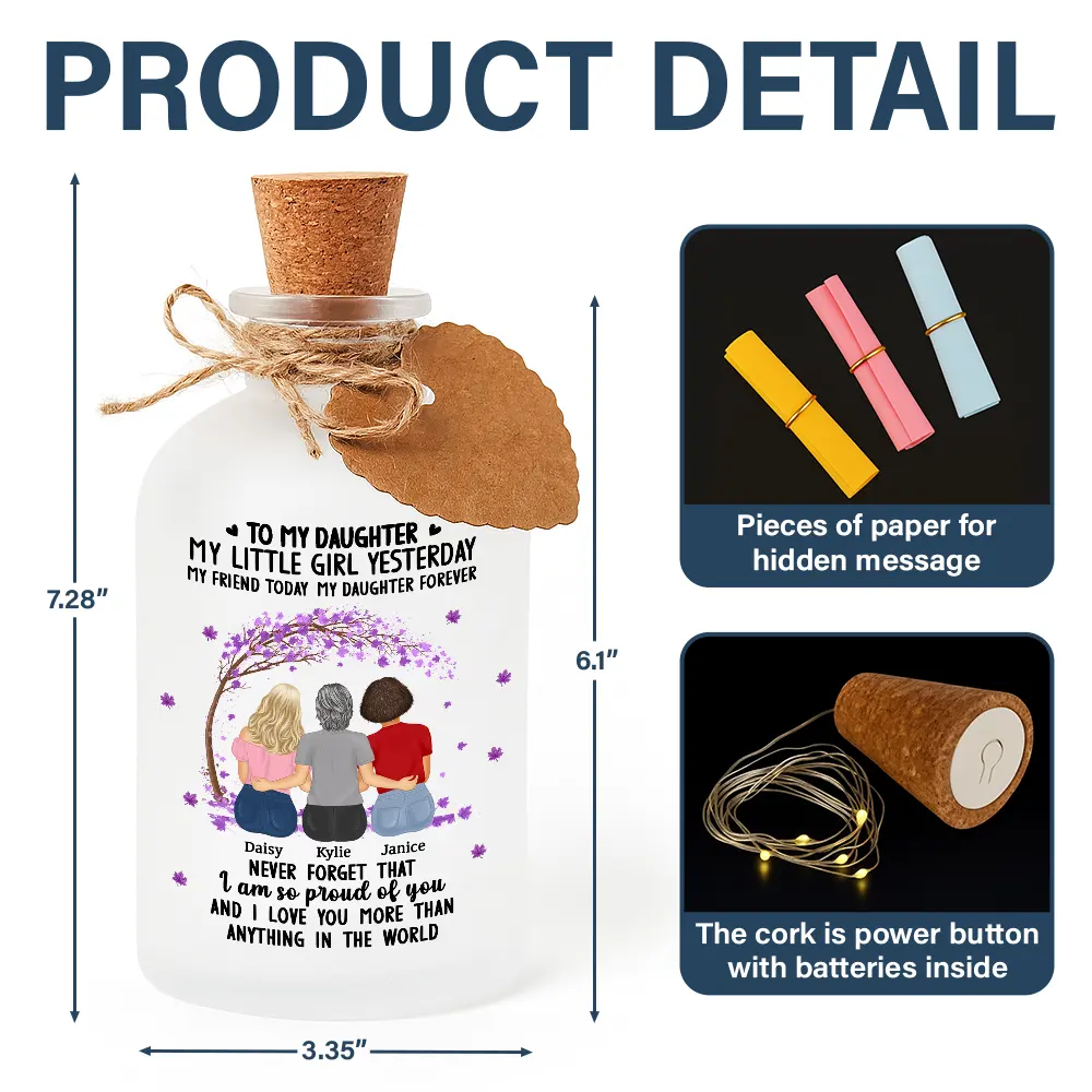 The Love Between Mother & Daughter - Personalized Short Bottle Light - Image 5