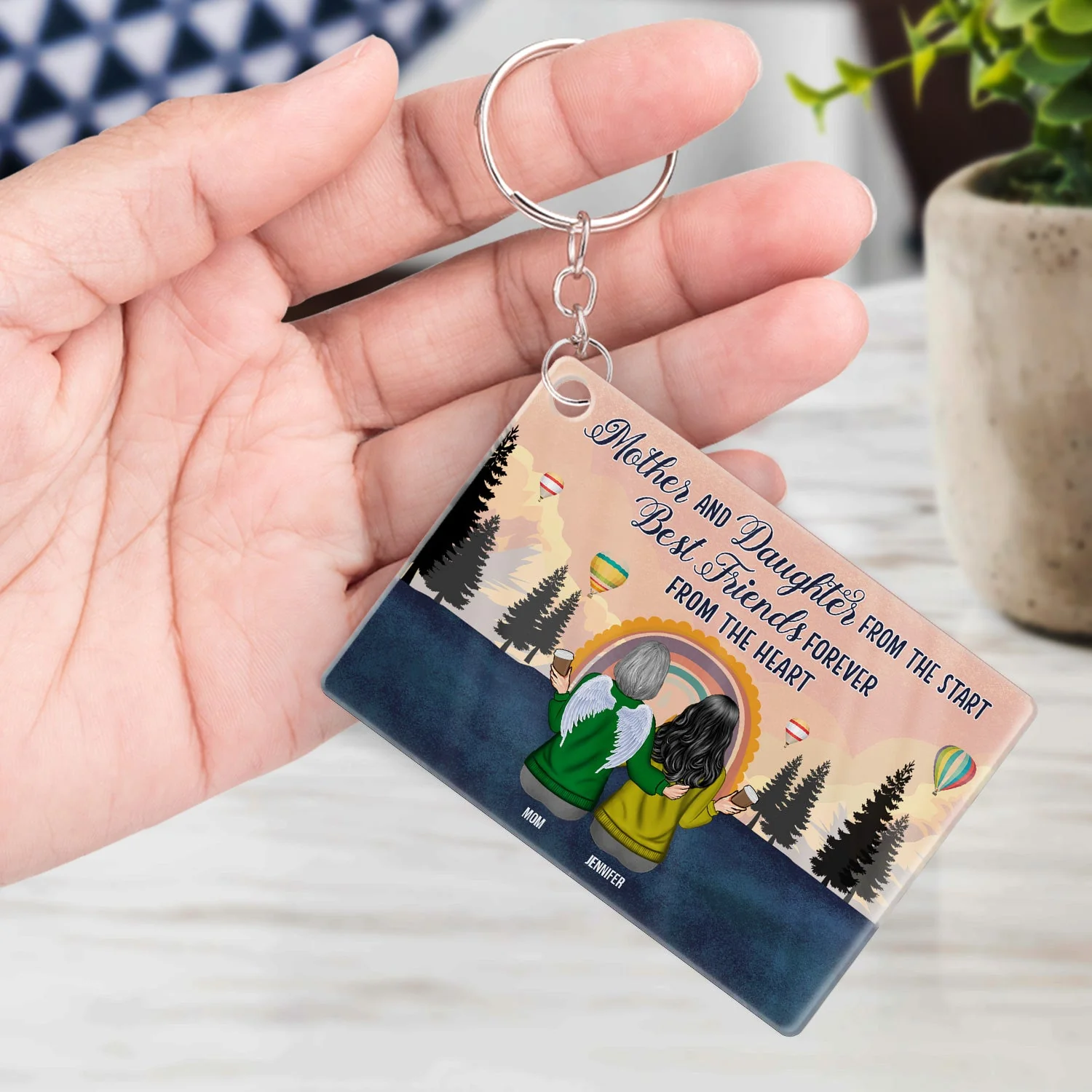 The Love Between Mother Daughters - Gift For Mother Daughter - Personalized Custom Acrylic Keychain - Image 4