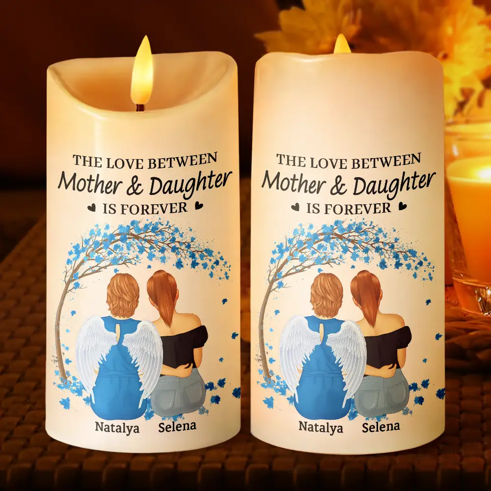 The Love Between Mother & Daughters Is Forever - Personalized Flameless LED Candle - Image 2