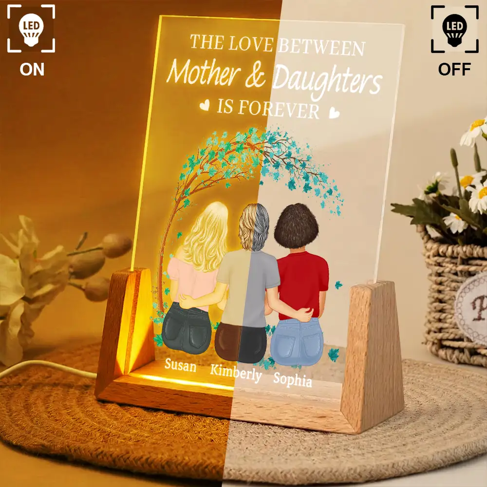 The Love Between Mother & Daughters Is Forever - Personalized Night Light - Image 3
