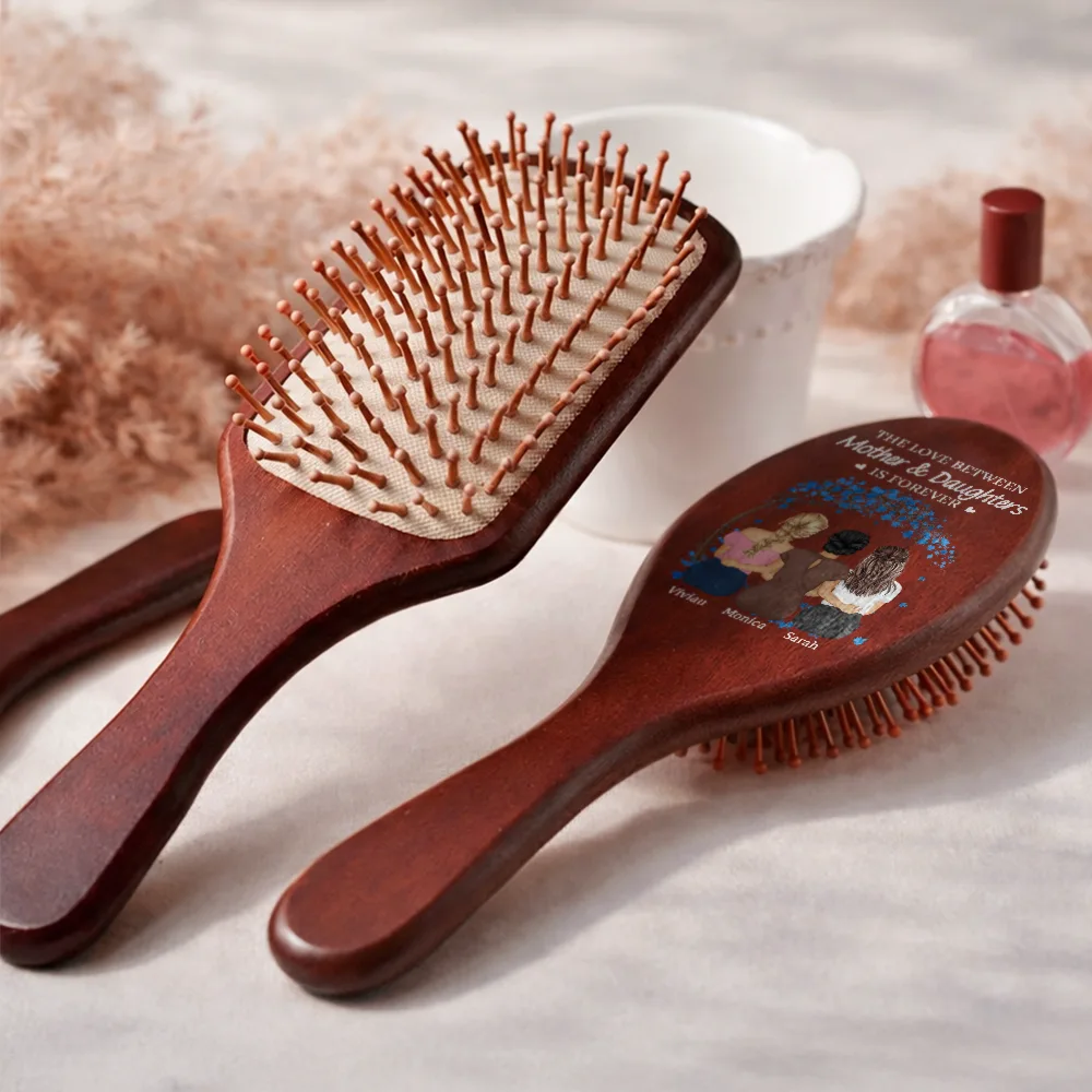The Love Between Mother & Daughters Is Forever - Personalized Wooden Hair Brush - Image 4