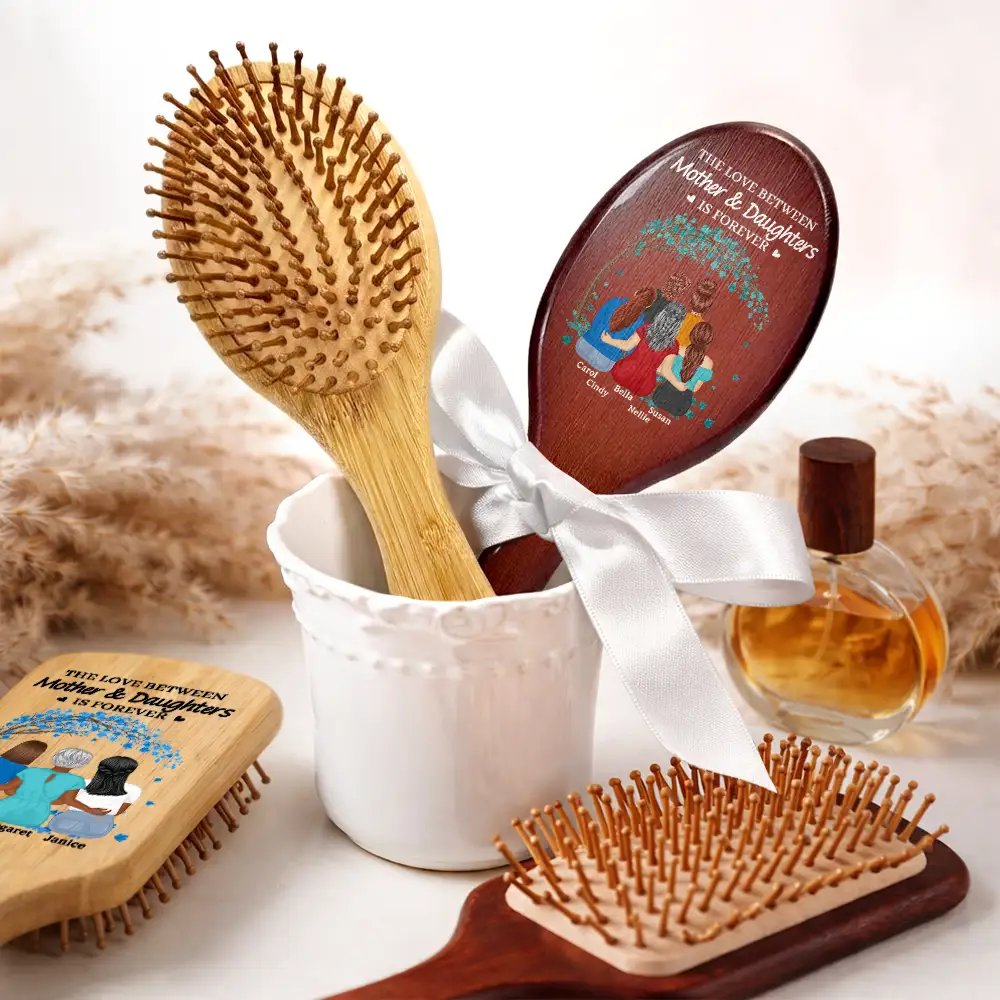 The Love Between Mother & Daughters Is Forever - Personalized Wooden Hair Brush - Image 5