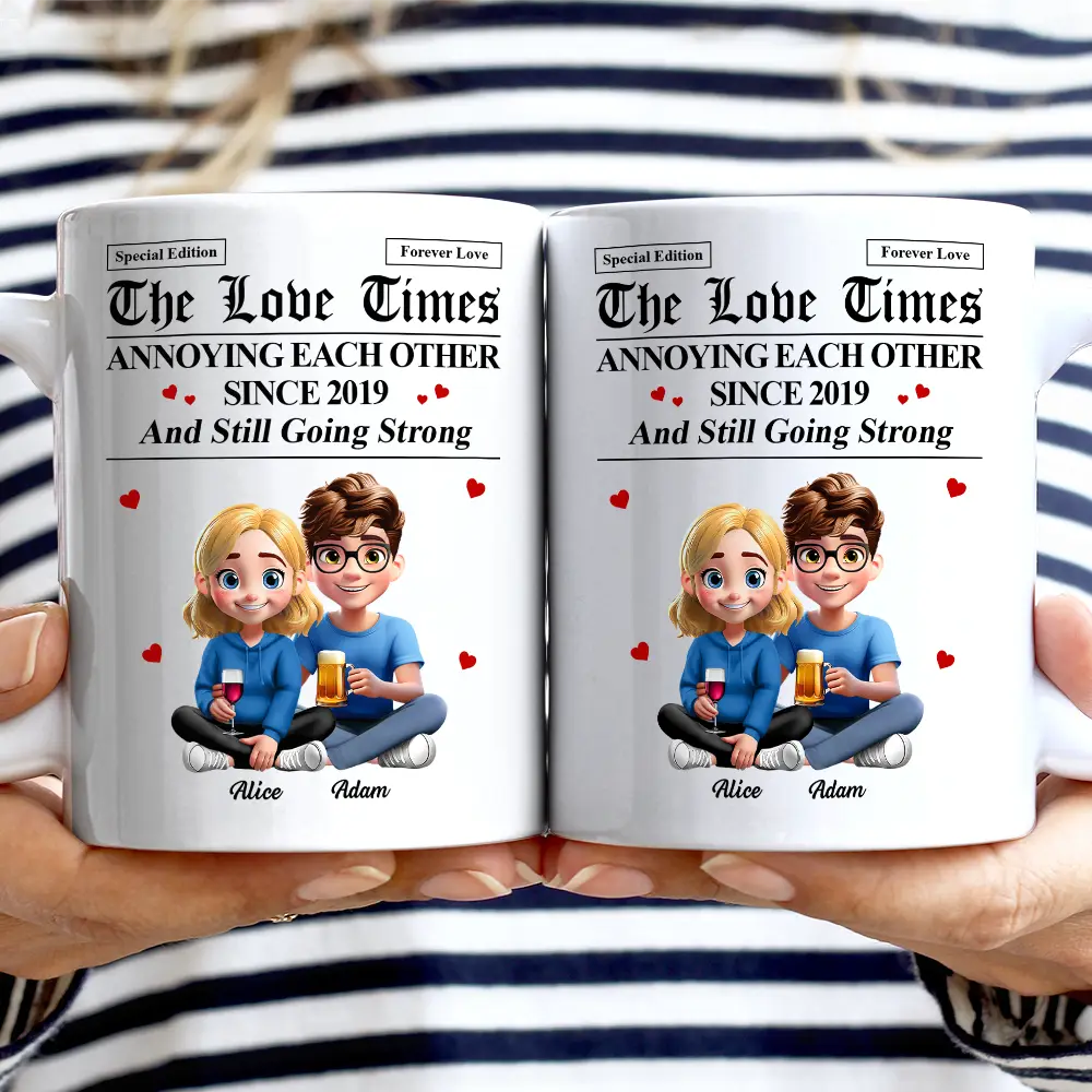 The Love Times Newspaper Theme - Personalized Mug - Image 2