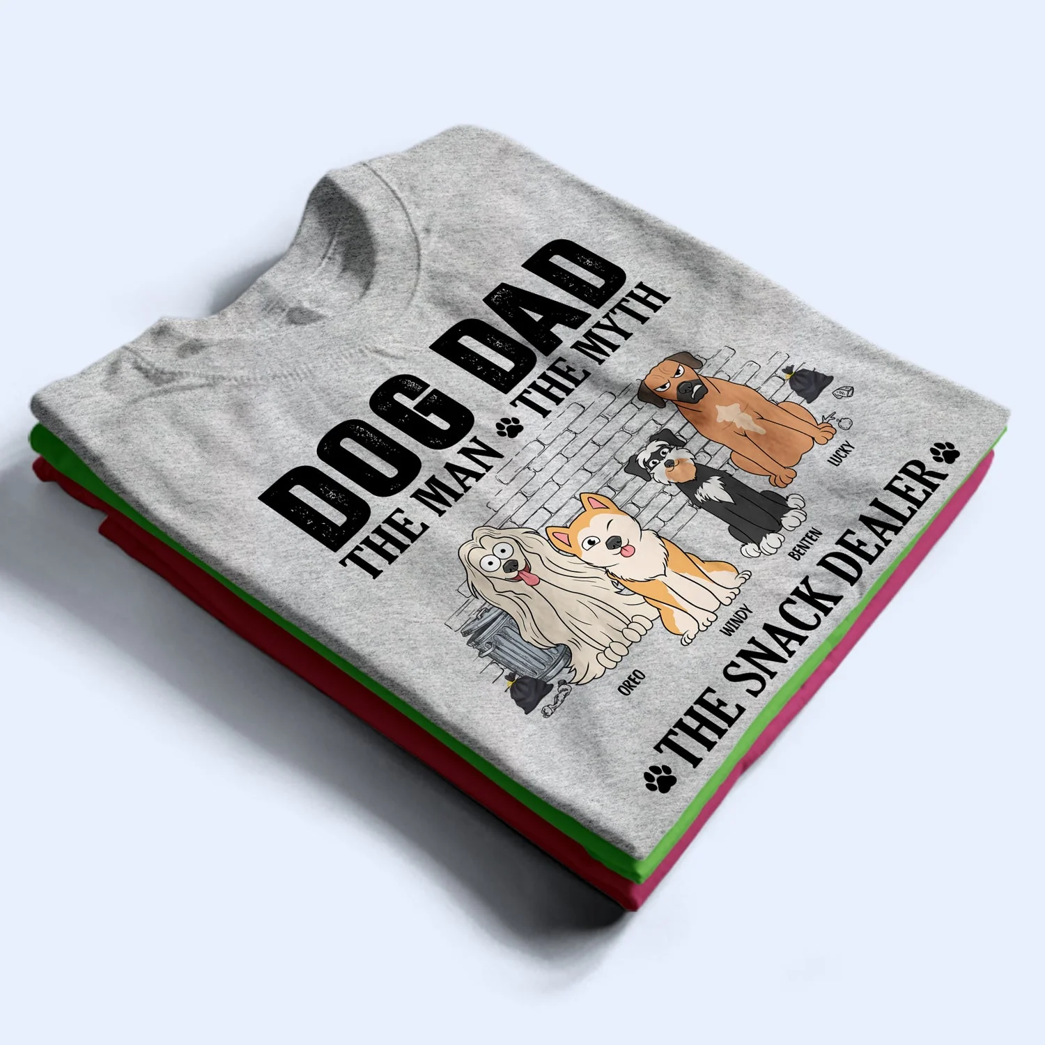 The Man The Myth The Snack Dealer - Gift For Dog Dad - Personalized T Shirt - Image 2