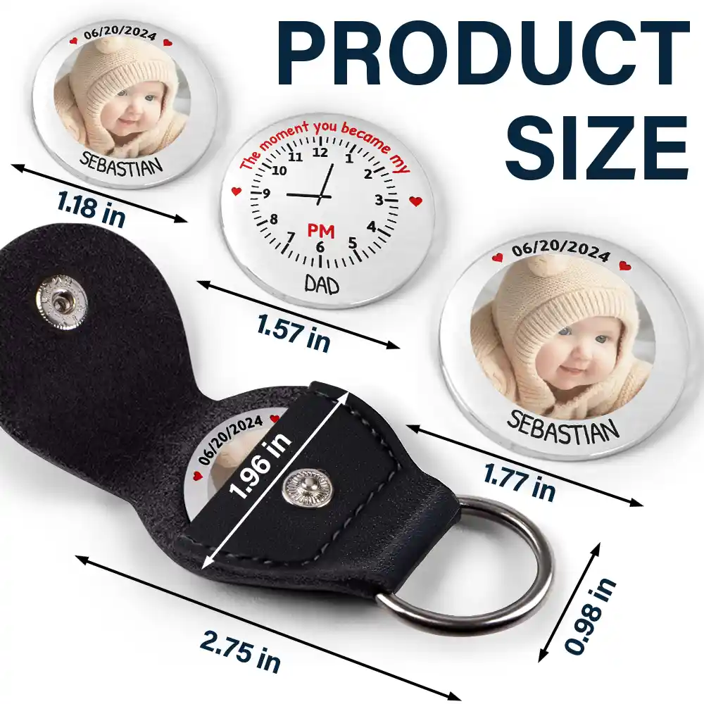 The Moment You Became My Mommy Daddy - Personalized Leather Pocket Hug - Image 5