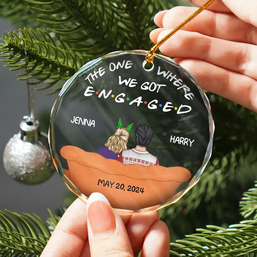 The One Where We Got Married - Personalized Circle Glass Ornament - Image 2