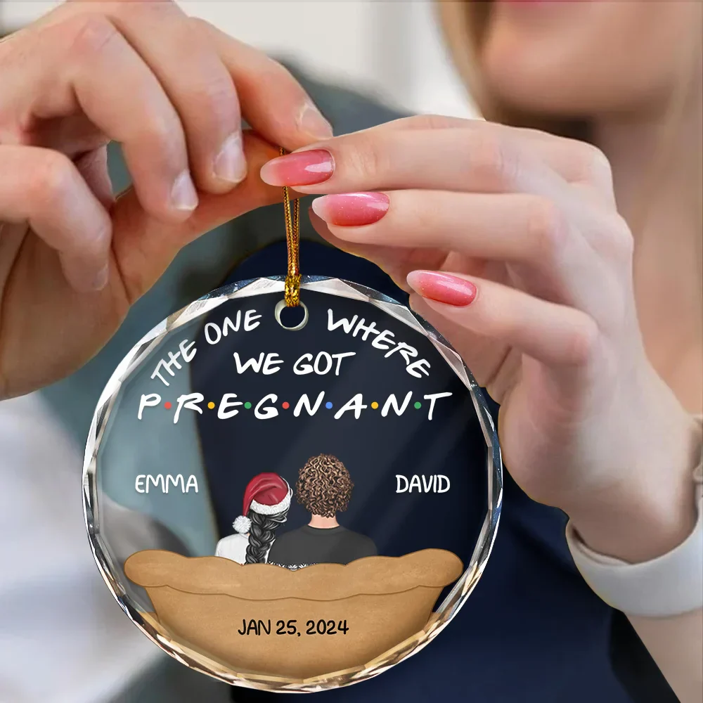 The One Where We Got Married - Personalized Circle Glass Ornament - Image 4
