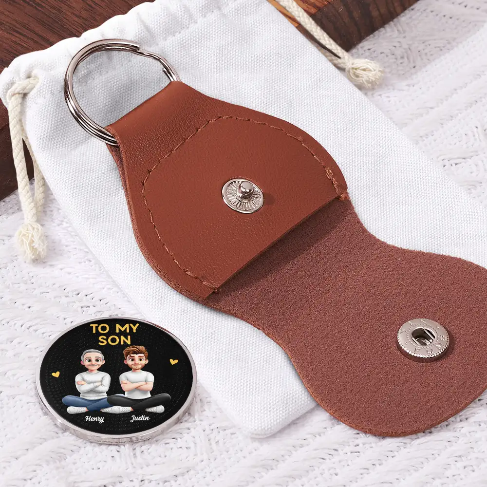 The Only Thing Better Than Being Your Father - Personalized Leather Pocket Hug - Image 2