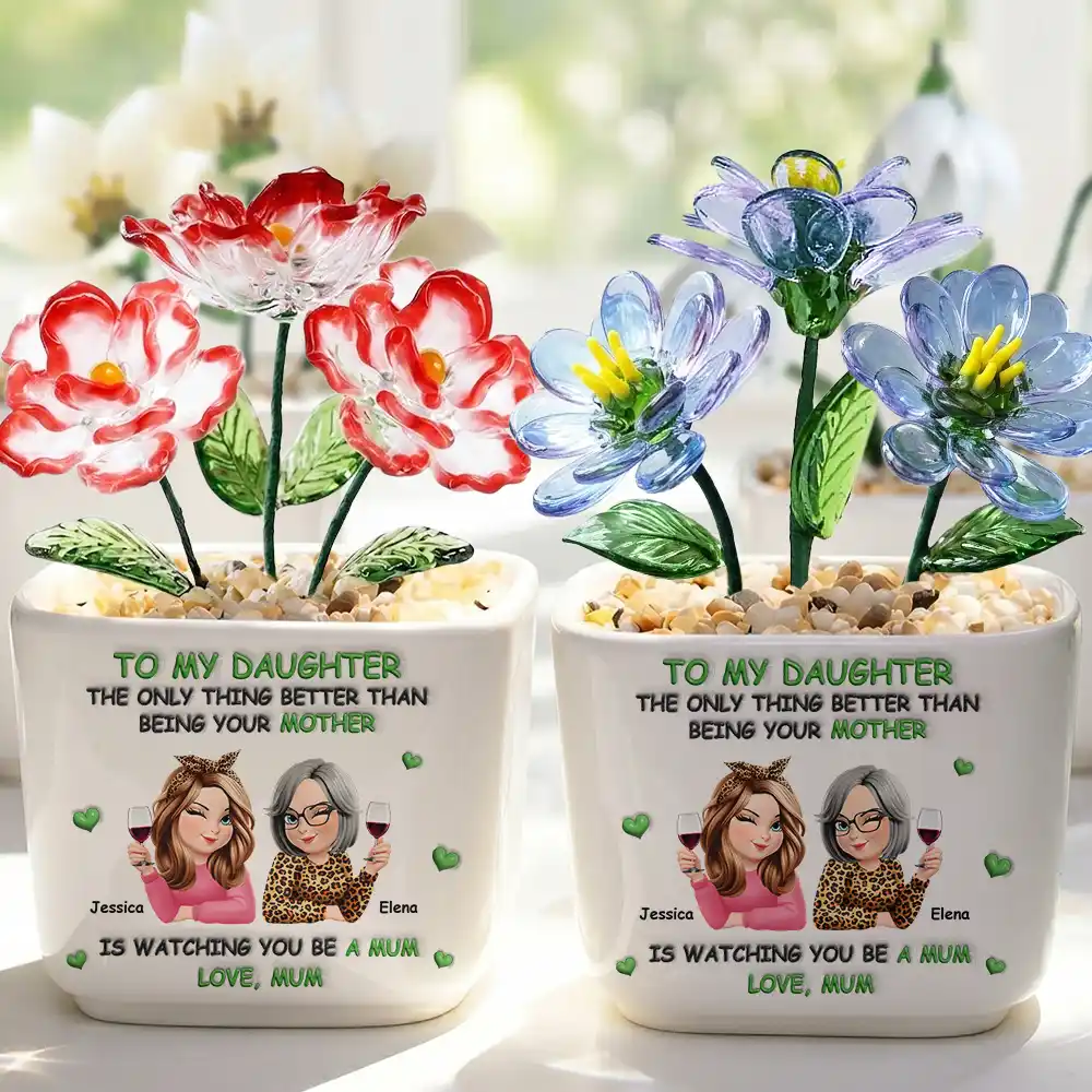 The Only Thing Better Than Being Your Mother - Personalized Glass Flower Plant Pot - Image 3