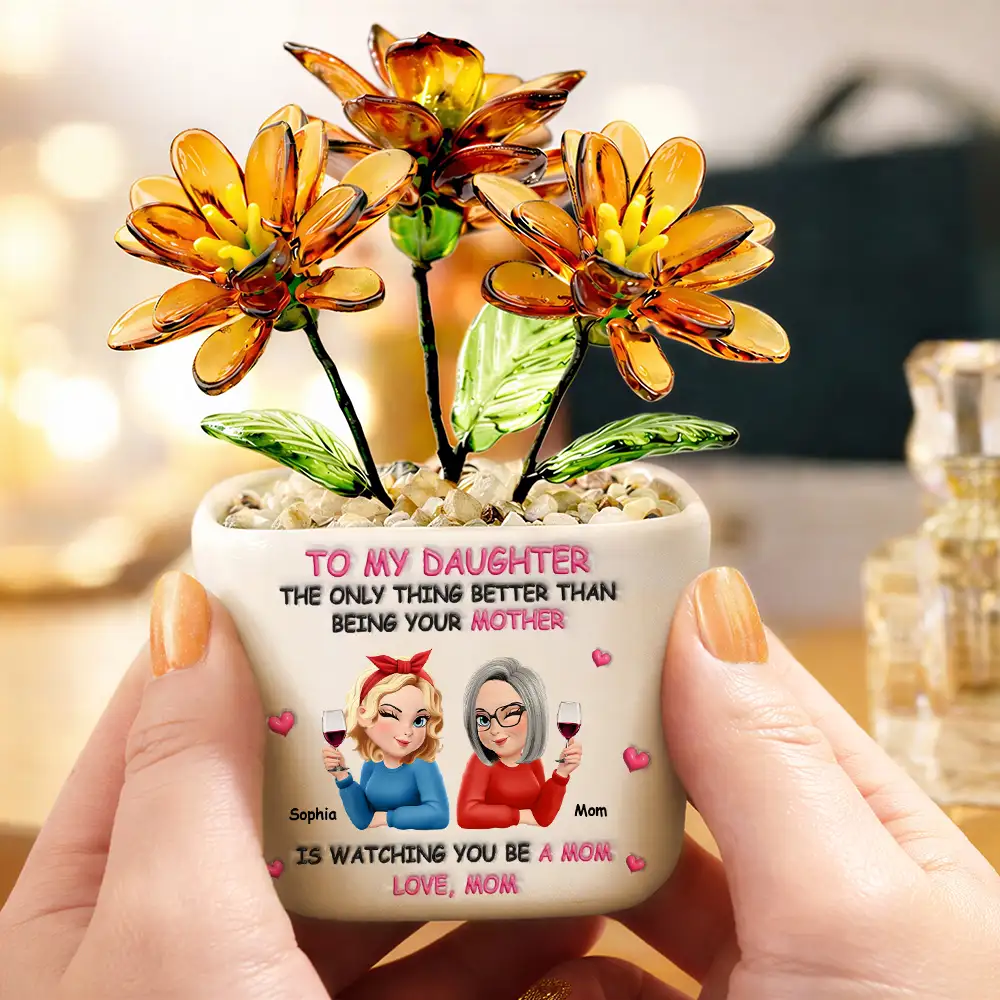 The Only Thing Better Than Being Your Mother - Personalized Glass Flower Plant Pot - Image 7