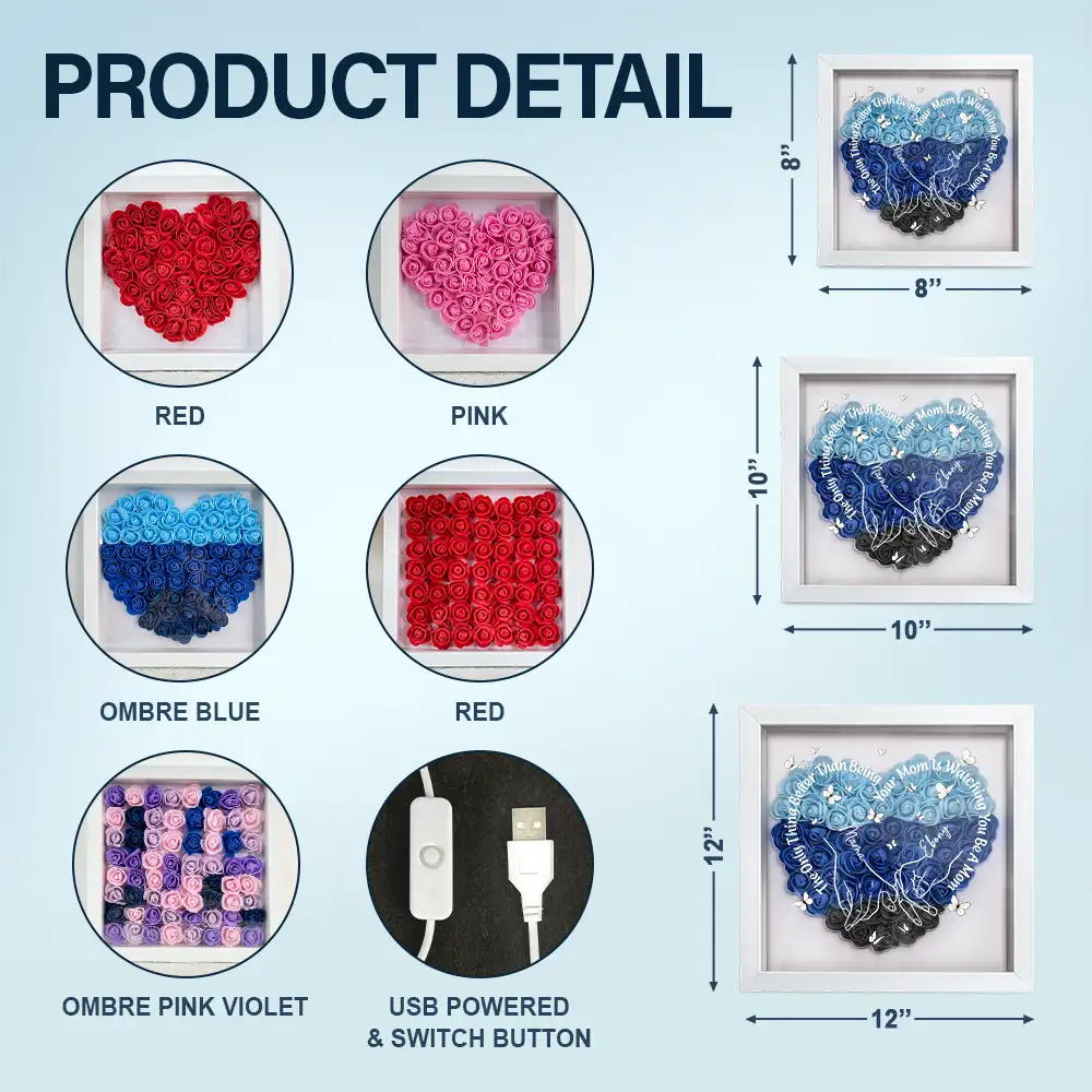 The Only Thing Better Than Being Your Mother - Personalized LED Light Flower Shadow Box - Image 6
