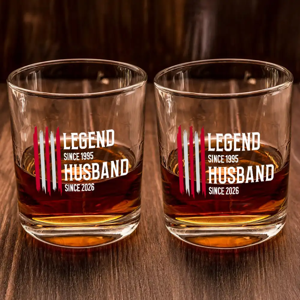 The Original Legend Legend Husband Daddy Grandpa - Personalized Whiskey Glass - Image 2
