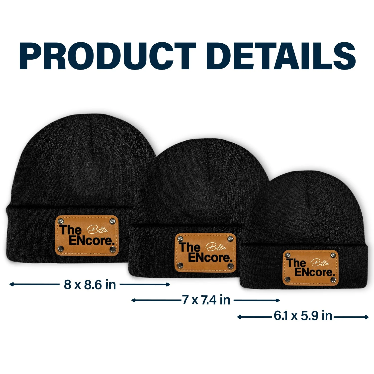 The Original Remix - Gift For Baby, Newborn, New Dad, Mom - Personalized Beanie With Leather Patch - Image 6