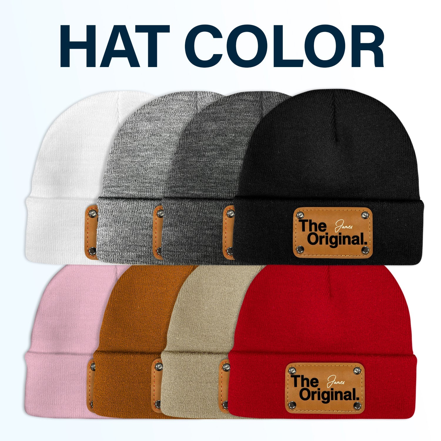 The Original Remix - Gift For Baby, Newborn, New Dad, Mom - Personalized Beanie With Leather Patch - Image 7