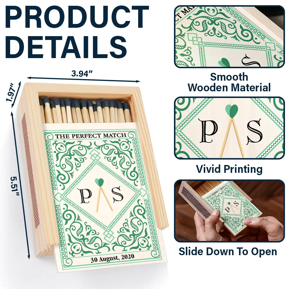 The Perfect Match - Personalized Wooden Matchbox - Image 4