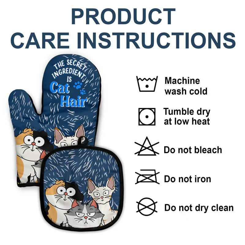 The Secret Ingredient Is Cat Hair - Gift For Cat Lovers - Personalized Oven Mitts, Pot Holders - Image 4