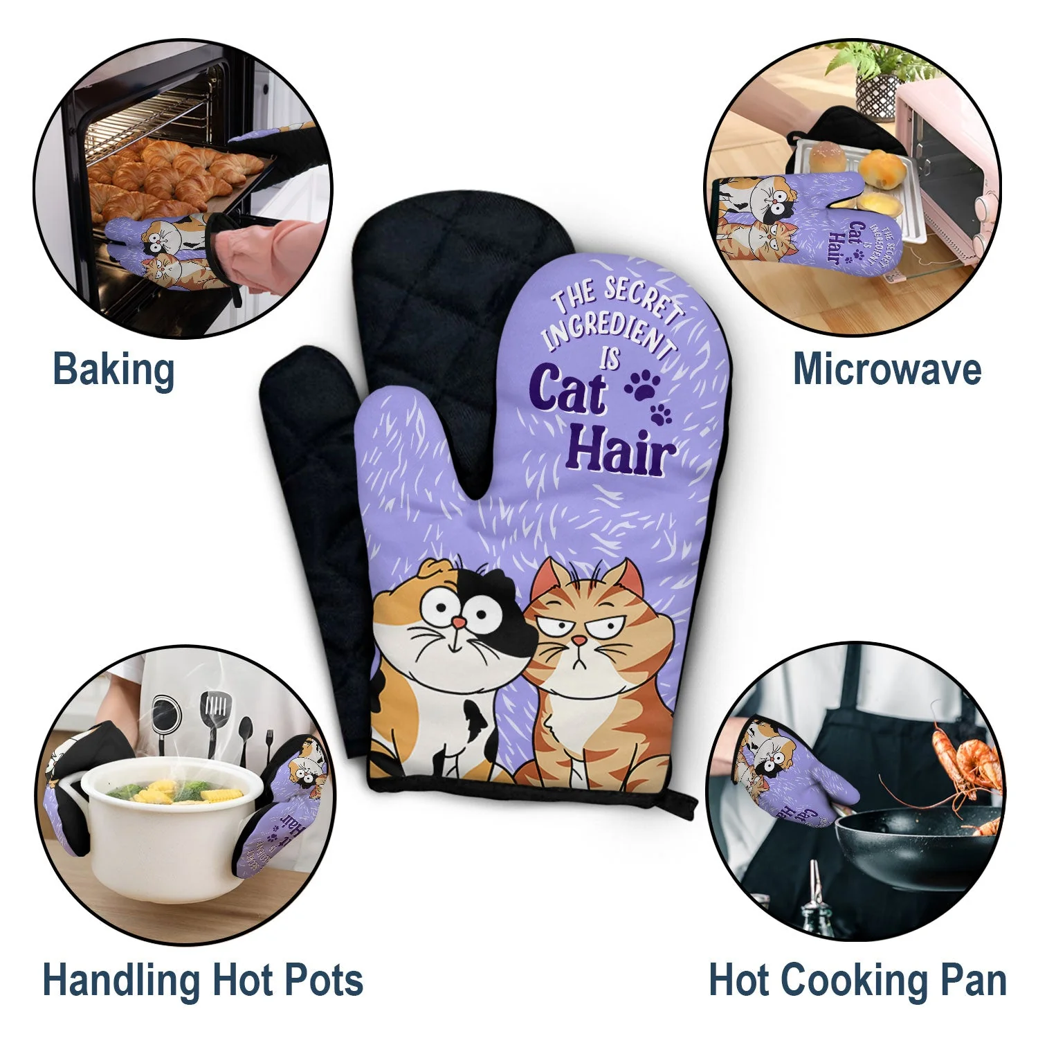 The Secret Ingredient Is Cat Hair - Gift For Cat Lovers - Personalized Oven Mitts, Pot Holders - Image 5
