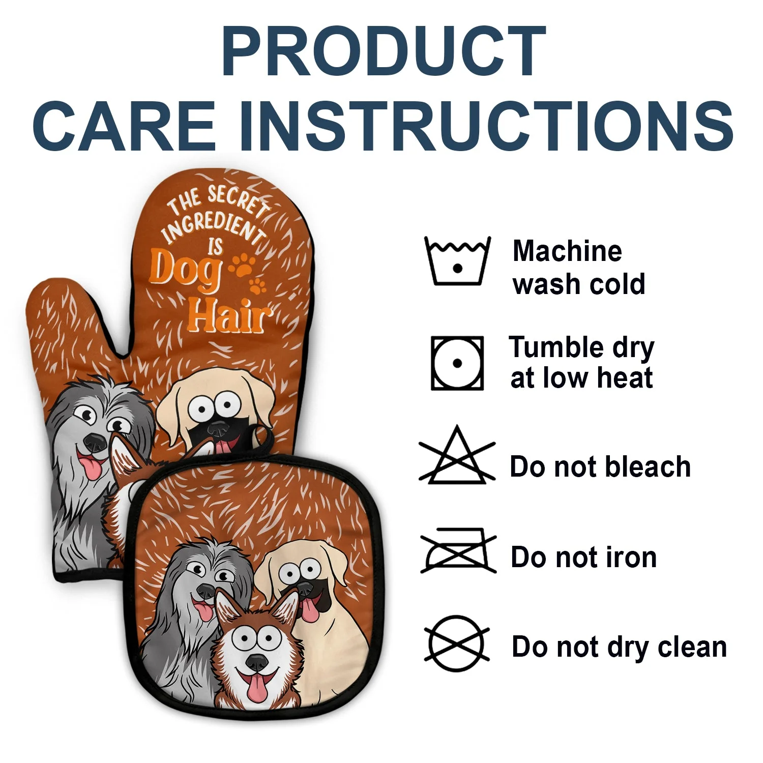 The Secret Ingredient Is Dog Hair - Gift For Dog Lovers - Personalized Oven Mitts, Pot Holders - Image 4