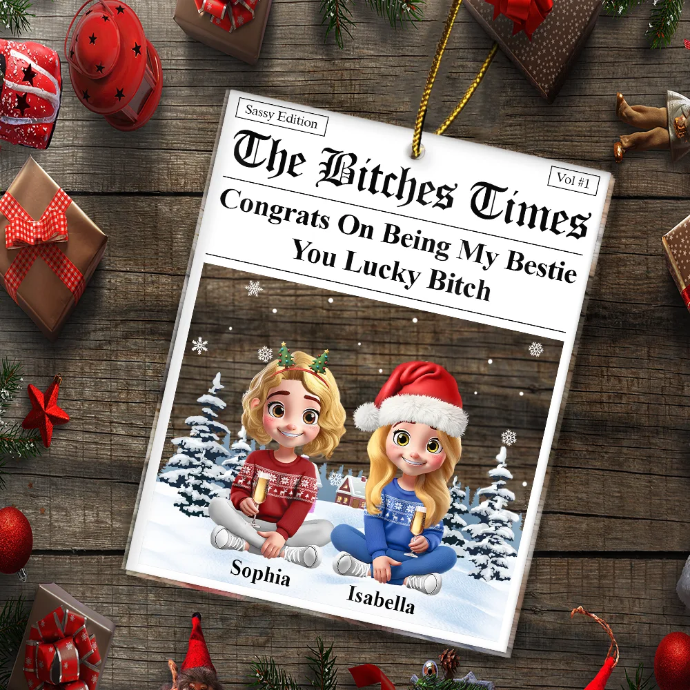 The Times Congrats On Being My Bestie - Personalized Custom Shaped Acrylic Ornament - Image 5